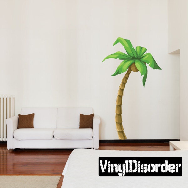 Palmen Wandaufkleber - Wandaufkleber - Vinyl Aufkleber - abnehmbar und wiederverwendbar - PalmTreeUScolor002ET