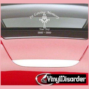 Cross 2 In Loving Memory Adesivi adesivi personalizzati per auto o vinile da parete - ilmcross2ET