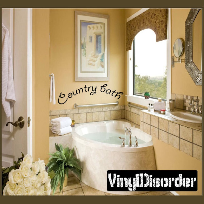 Wall Quotes Vinyl Sticker Bathroomquotes11ET Country bath Vinyl Wall Decal