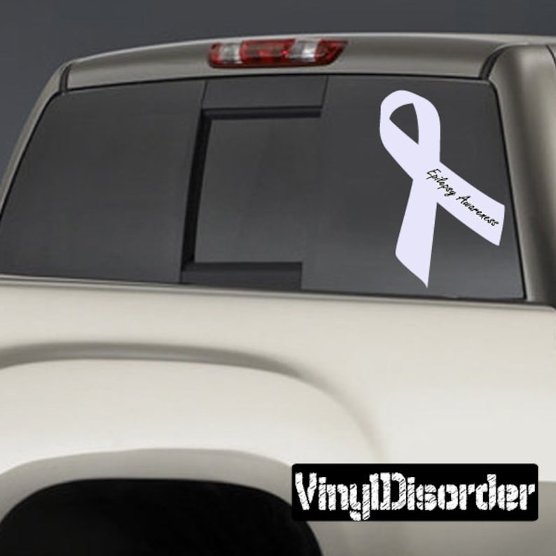 Epilepsy Awareness Ribbon Vinyl Wall Decal or Car Sticker