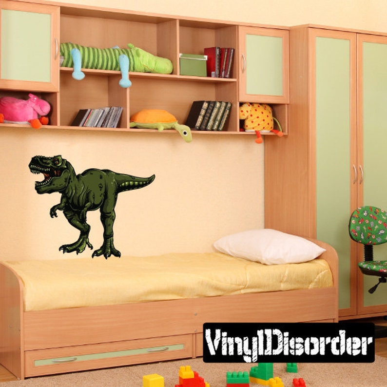 DinosaurUScolor001ET Vinyl Decal T-Rex Dinosaur Wall Decal Wall Fabric Removable and Reusable
