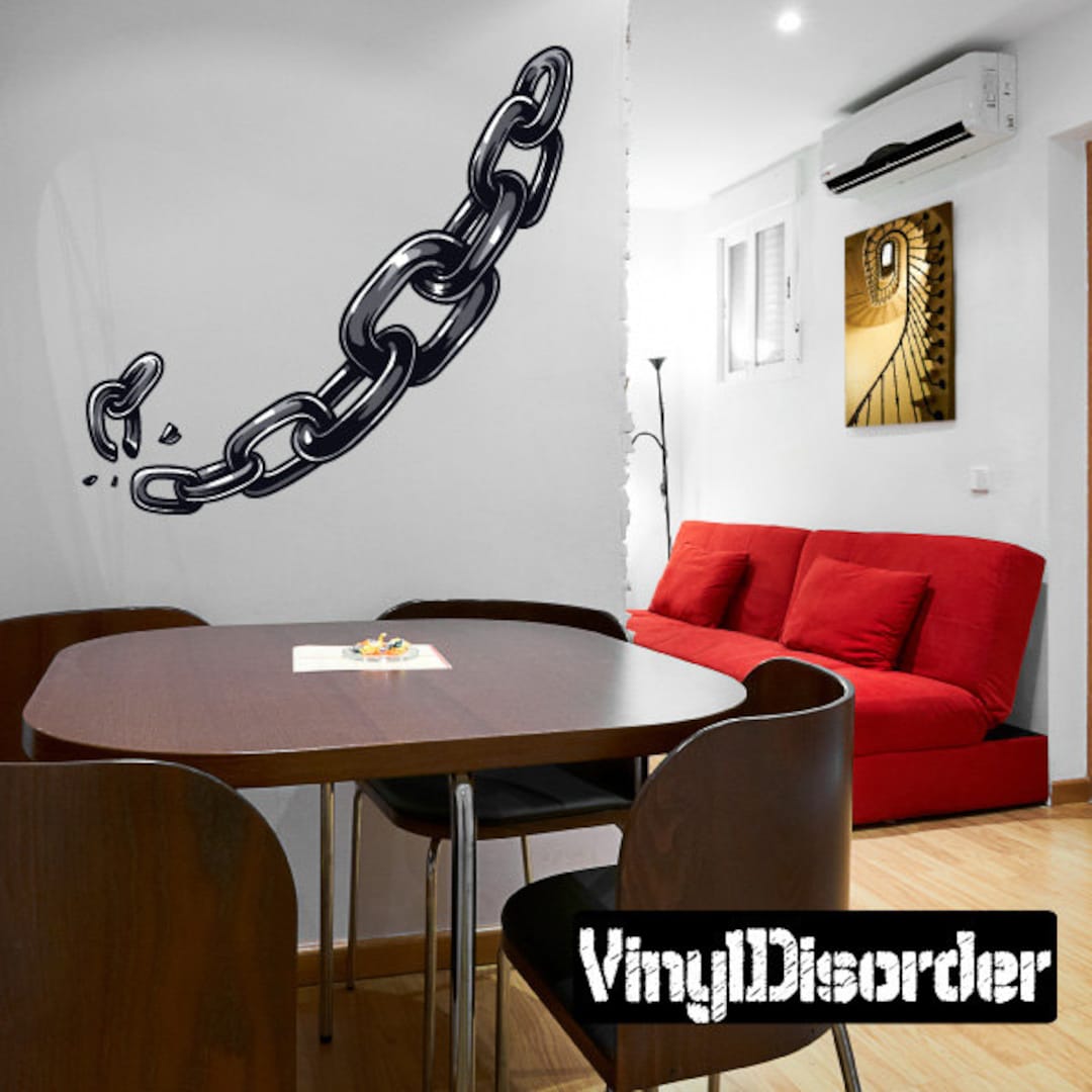 Symbol Broken Chain Wall Decal - Wall Fabric - Vinyl Decal - Removable ...