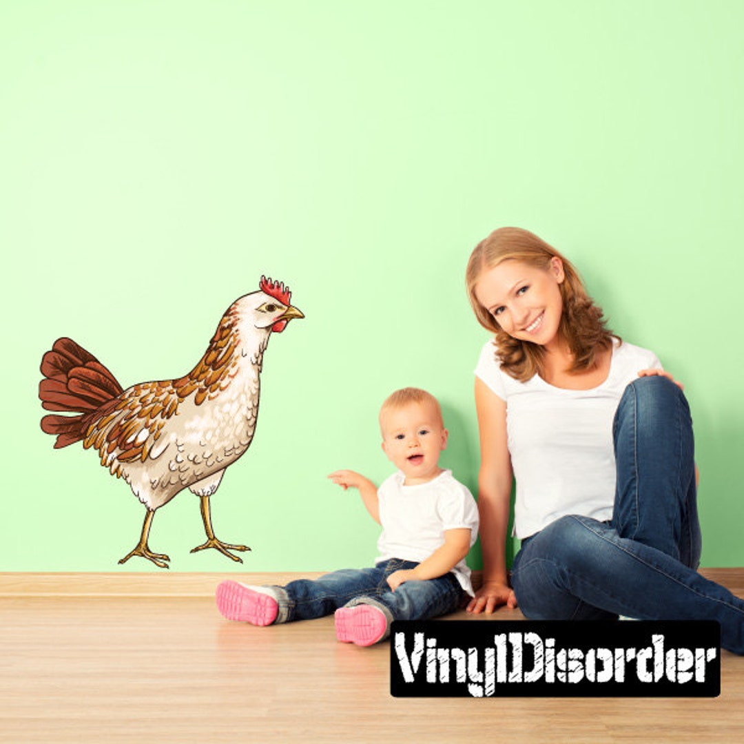 Chicken Scroll Wall Decal - Wall Fabric - Vinyl Decal - Removable and ...