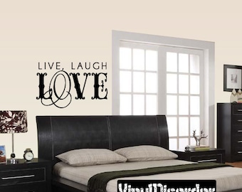 Live Laugh Love  - Vinyl Wall Decal - Wall Quotes - Vinyl Sticker - Mv015ET