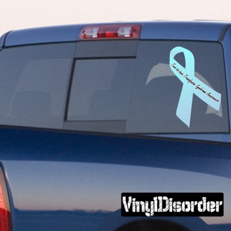 Twin to twin Transfusion Syndrome Awareness Ribbon Vinyl Wall Decal or Car Sticker