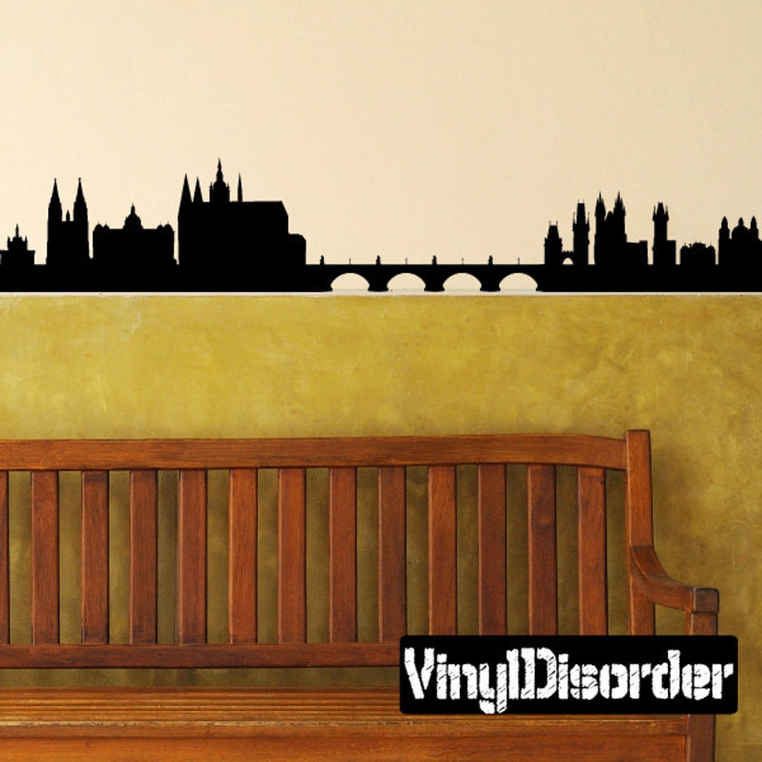 Prague Skyline Vinyl Wall Decal or Car Sticker SS031ET Etsy