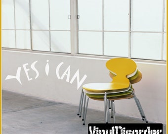 Yes I can - Vinyl Wall Decal - Wall Quotes - Vinyl Sticker - Classroomquotes29ET