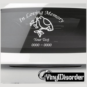 Heart 8 In Loving Memory Adesivi adesivi personalizzati per auto o vinile da parete - ilmheart8ET