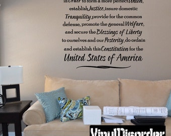 We the people of the united states, in order to form a mor perfect… - Vinyl Wall Decal - Wall Quotes - Vinyl Sticker - Hd094ET