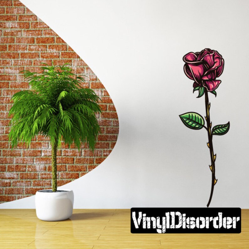 FloralFlowerUScolor092ET Vinyl Decal Wall Fabric Removable and Reusable Floral Flower Wall Decal