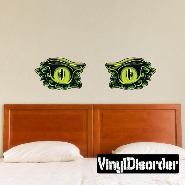 Predator Eyes Wall Decal - Wall Fabric - Vinyl Decal - Removable and Reusable - PredatorEyesUScolor006ET