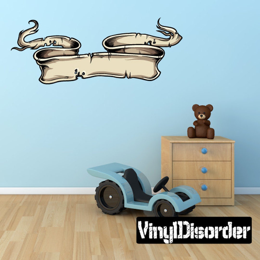 Scroll Wall Decal - Wall Fabric - Vinyl Decal - Removable and Reusable ...
