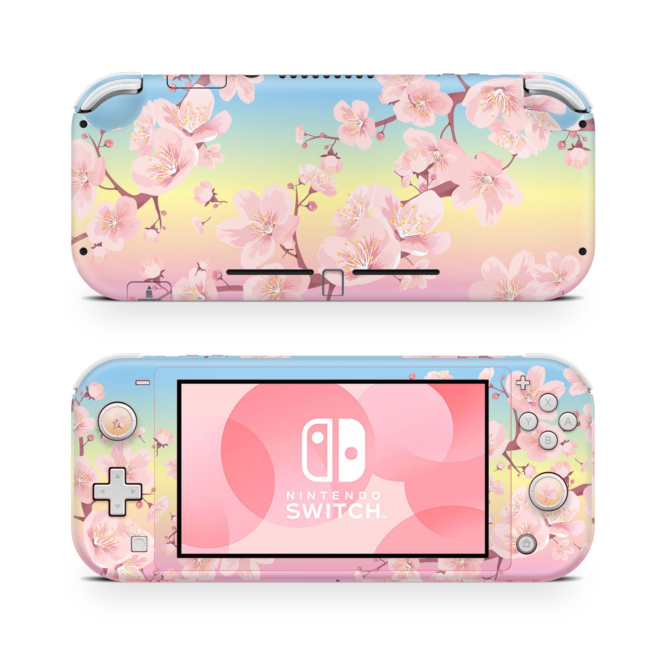Rainbow Cherry Blossom Nintendo Switch Lite Wrap Skin