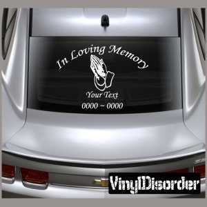 Praying Hands 2 In Loving Memory Adesivi adesivi per auto personalizzate o vinile da parete - ilmprayinghands2ET