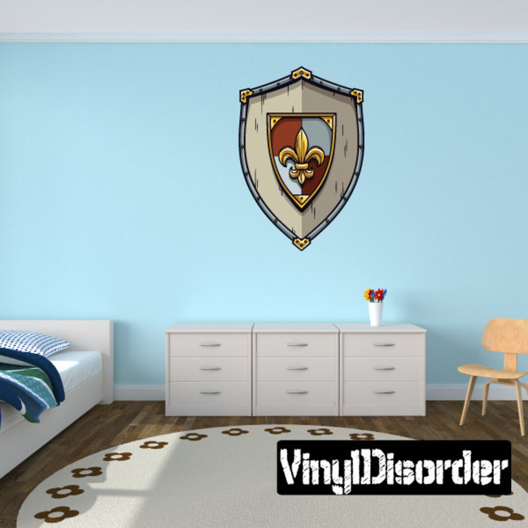 Sheild Wall Decal - Wall Fabric - Vinyl Decal - Removable and Reusable ...