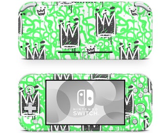 Graffiti Lime Green Black Crown Nintendo Switch Lite Wrap Skin