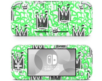 Graffiti Lime grün schwarz Krone Nintendo Switch Lite Wrap Skin