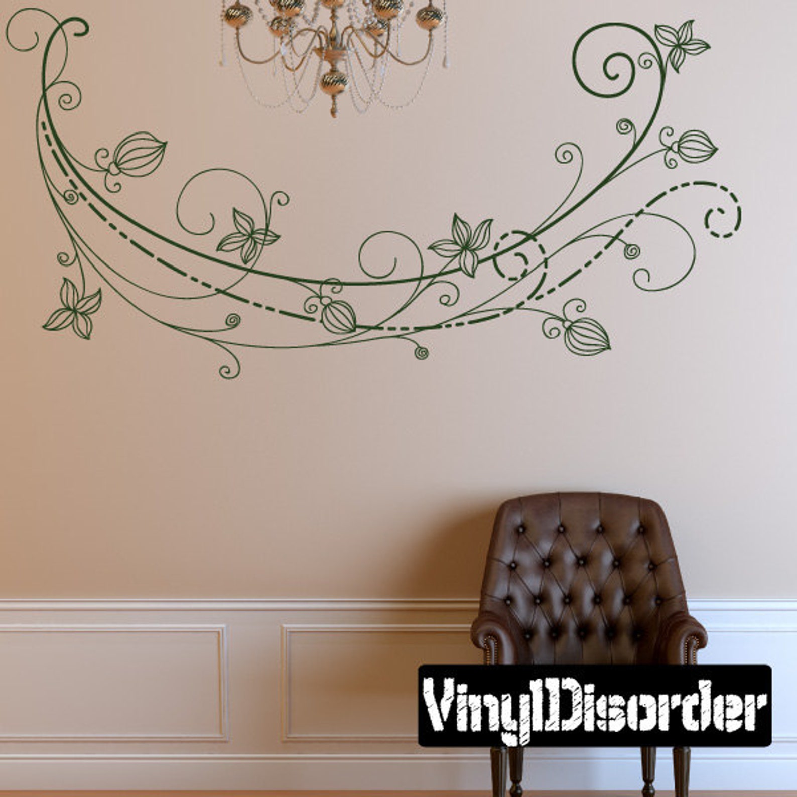 Floral Vine Wall Decal Wall Fabric Vinyl Decal Removable Etsy