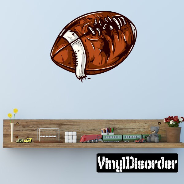 Versleten voetbal muursticker - Muur stof - Vinyl Decal - Verwijderbaar en herbruikbaar - FootballUScolor007ET