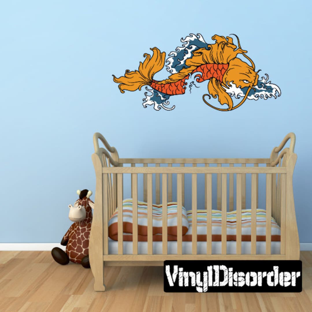 Koi Fish Wall Decal Wall Fabric Vinyl Decal Removable Etsy