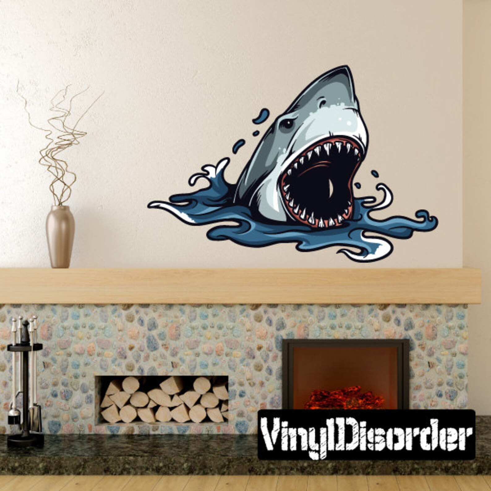 Shark Wall Decal Wall Fabric Vinyl Decal Removable and Etsy