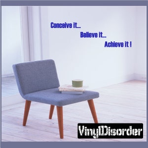 Conceive itBelieveitAchieve it Vinyl Wall Decal Wall Quotes Vinyl Sticker Motivationalquotes05ET image 1