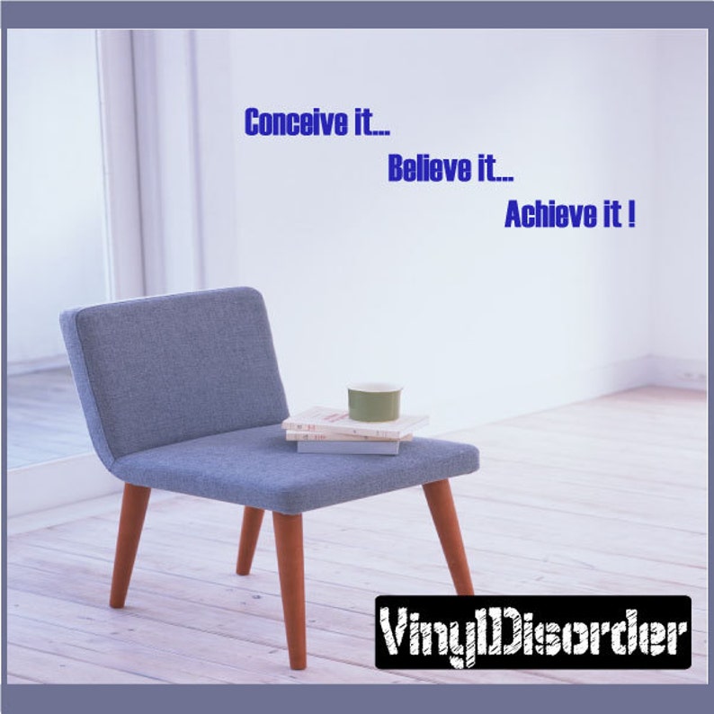 Conceive itBelieveitAchieve it Vinyl Wall Decal Wall Quotes Vinyl Sticker Motivationalquotes05ET image 1