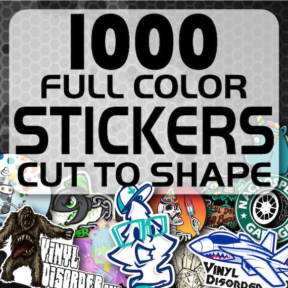 1000 Custom Vinyl Stickers - Promotional Stickers - Choose your shape - Laminated Stickers - Not Paper Stickers