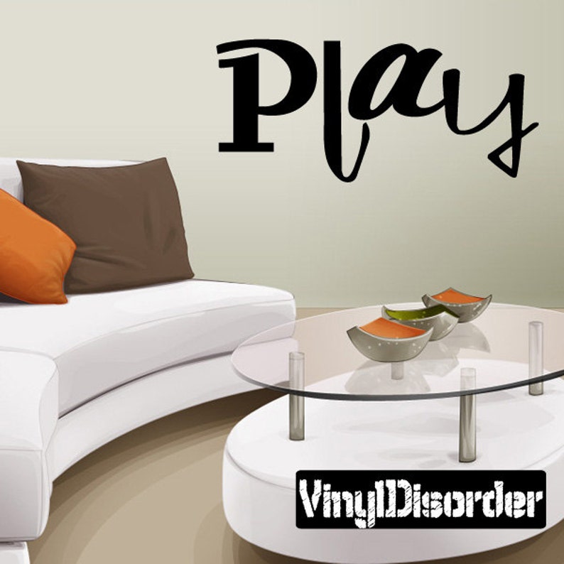 Play Wall Decal Vinyl Decal Wall Decal Mv004ET image 1