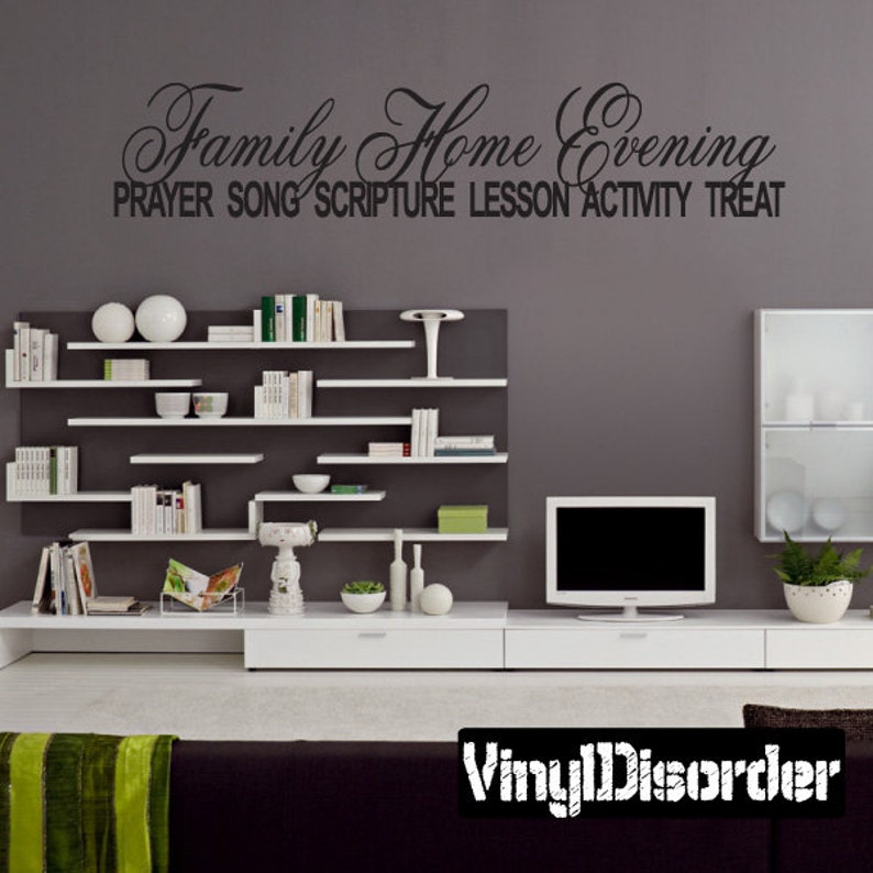 Fhe006ViiET Family home evening prayer song Vinyl Wall Decal Wall Quotes Vinyl Sticker