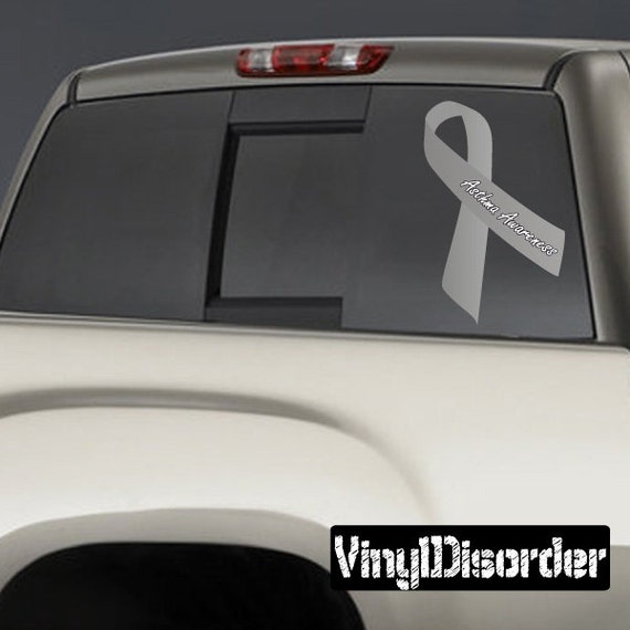 Asthma Awareness Ribbon Vinyl Wall Decal or Car Sticker 
