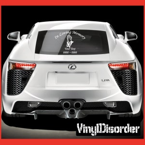 Mani che pregano nella memoria amorevole Adesivi adesivi personalizzati per auto o vinile da parete - ilmprayinghandsET