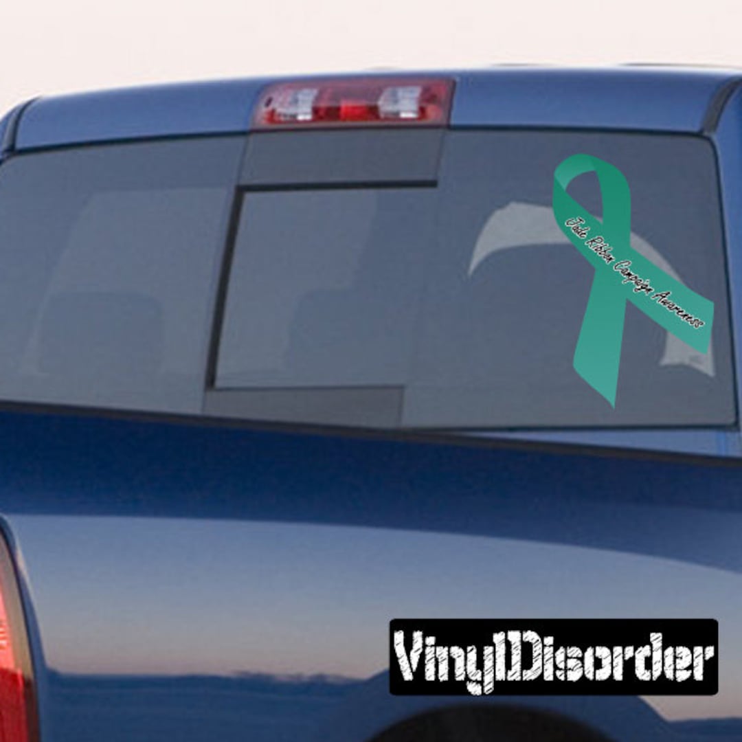Jade Campaign Awareness Ribbon Vinyl Wall Decal or Car Sticker Etsy
