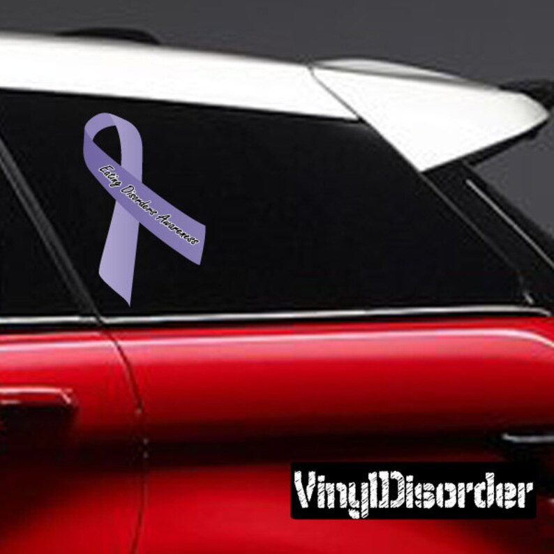 Essstörungen Awareness Ribbon Vinyl Wall Decal oder Autoaufkleber Bild 1