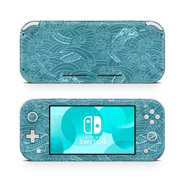 Sea Dragon Waves Nintendo Switch Lite Wrap Skin