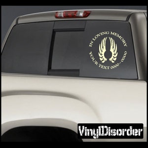 Wings 04 In Loving Memory Adesivi adesivi per auto o vinile da parete - ilmwings04ET