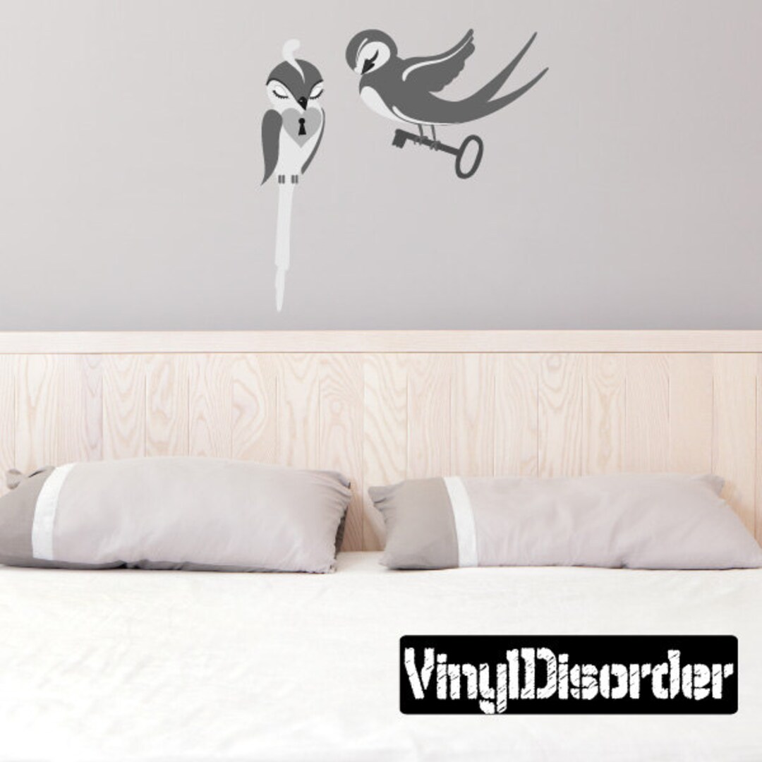 Love Birds Wall Decal - Wall Fabric - Vinyl Decal - Removable and ...