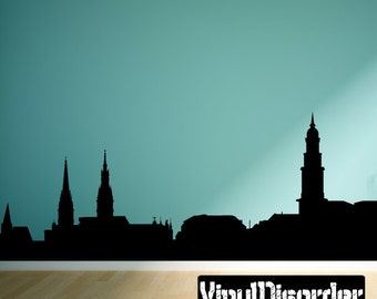 Hamburg Deutschland Skyline Wandtattoo oder Auto Aufkleber SS115ET