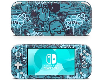 Graffiti Blue Kid Nintendo Switch Lite Wrap Skin