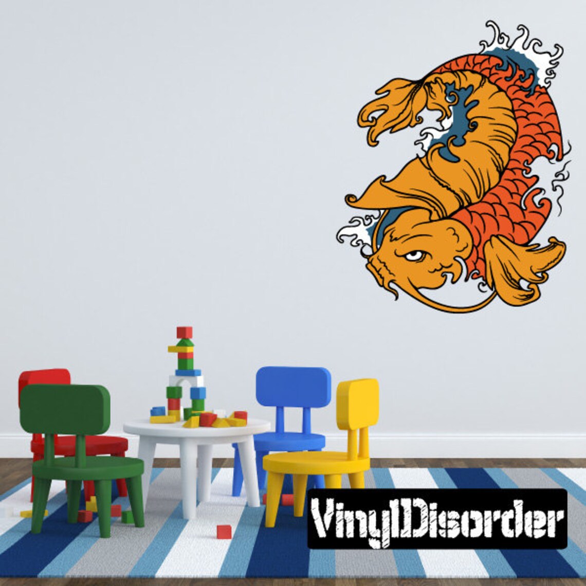 Koi Fish Wall Decal Wall Fabric Vinyl Decal Removable Etsy