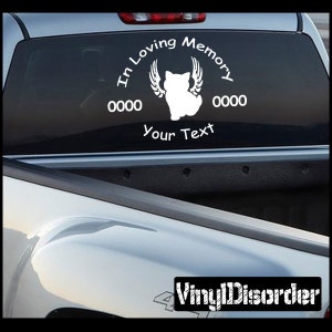 Cat Wings 01 In Loving Memory Adesivi adesivi per auto o vinile da parete - ilmcatwings01ET