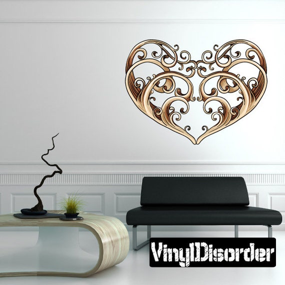 Heart Wall Decal Wall Fabric Vinyl Decal Removable and | Etsy