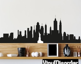 New York Skyline Vinyl Wall Decal or Car Sticker SS043ET