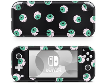 Grüne gruselige Augäpfel Nintendo Switch Lite Wrap Skin