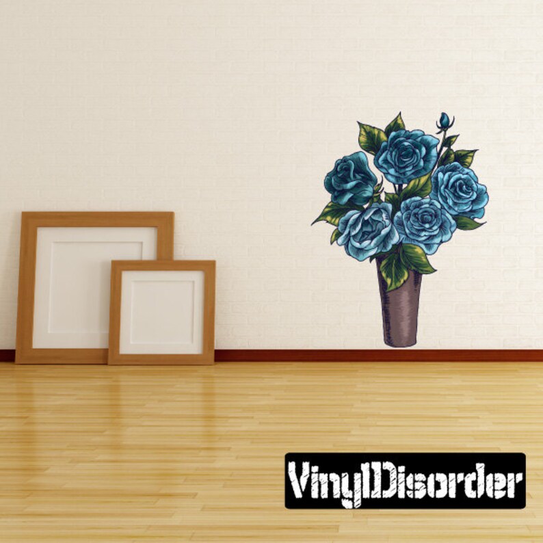 Wall Fabric Floral Bouquet Flower Wall Decal Vinyl Decal Removable and Reusable FloralBouquetsUScolor008ET