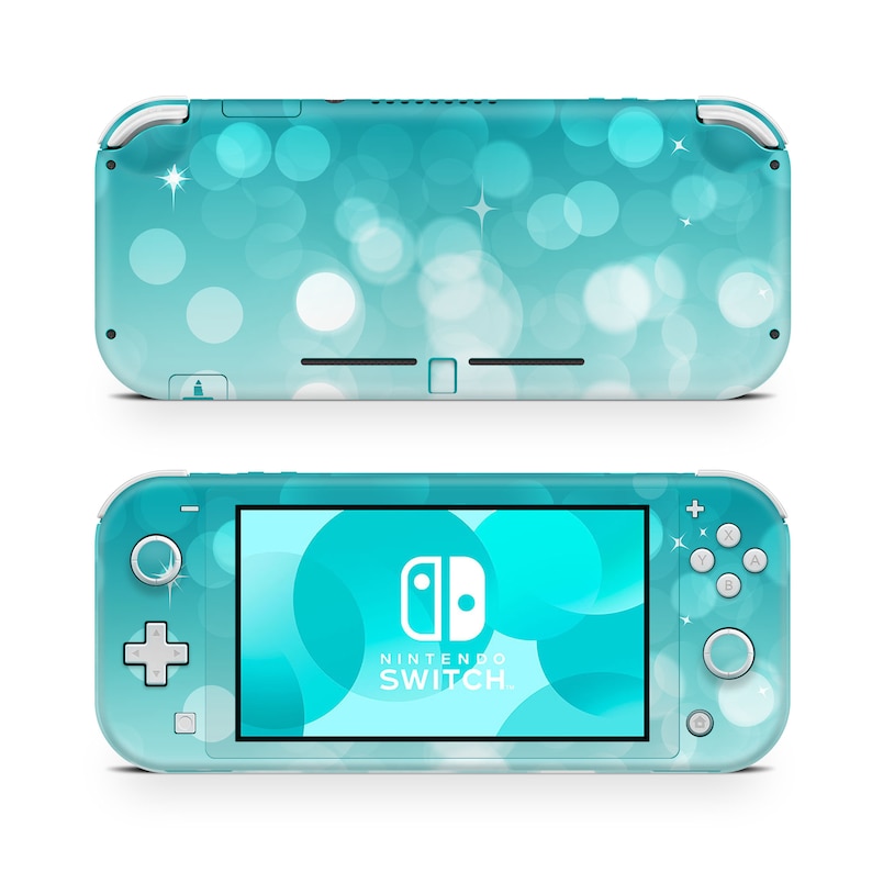Teal Bokeh Sparkles Nintendo Switch Lite Wrap Skin Etsy