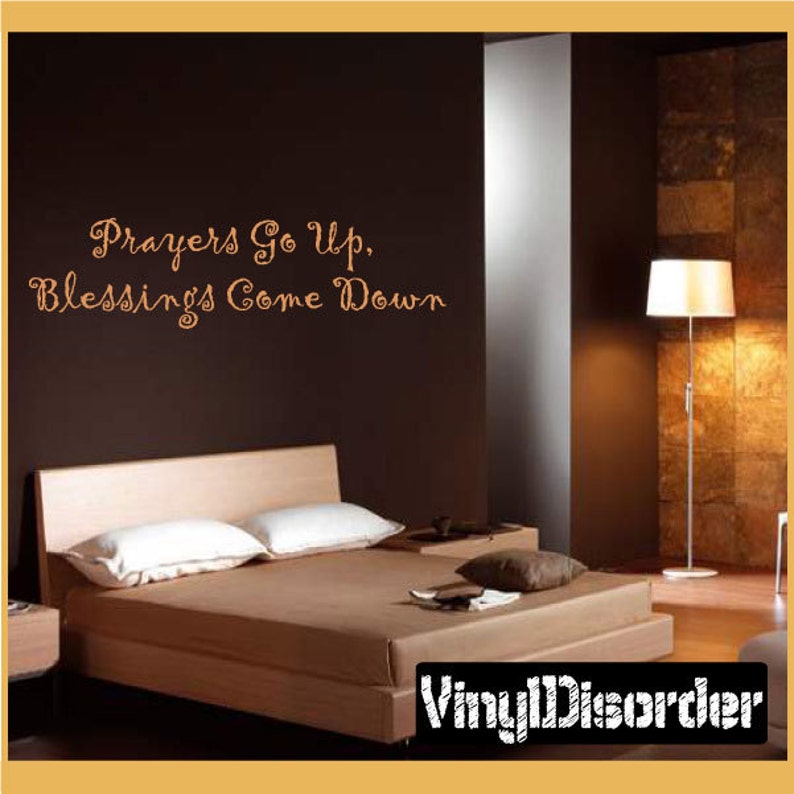 Vinyl Sticker Blessing come down Prayers go up Vinyl Wall Decal Spiritualquotes07ET Wall Quotes
