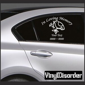 Heart 5 In Loving Memory Adesivi adesivi personalizzati per auto o vinile da parete - ilmheart5ET