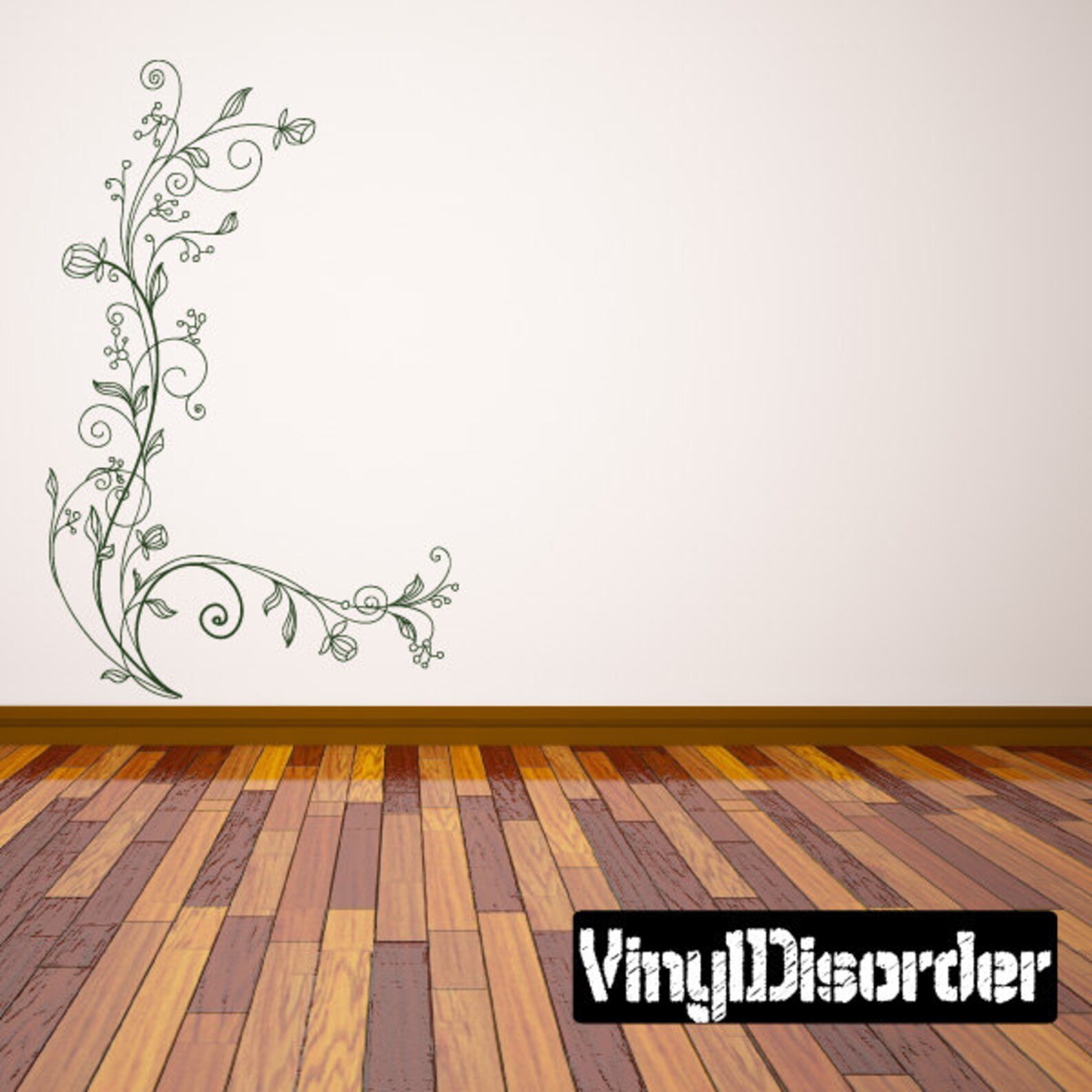 Floral Vine Wall Decal Wall Fabric Vinyl Decal Removable Etsy