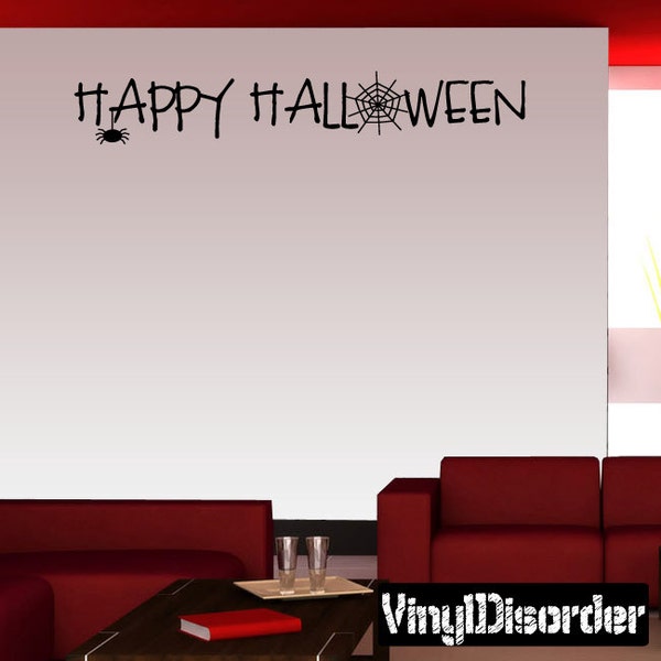 Happy Halloween - Naklejka ścienna z winylu - Cytaty ścienne - Naklejka winylowa - Hd020ET